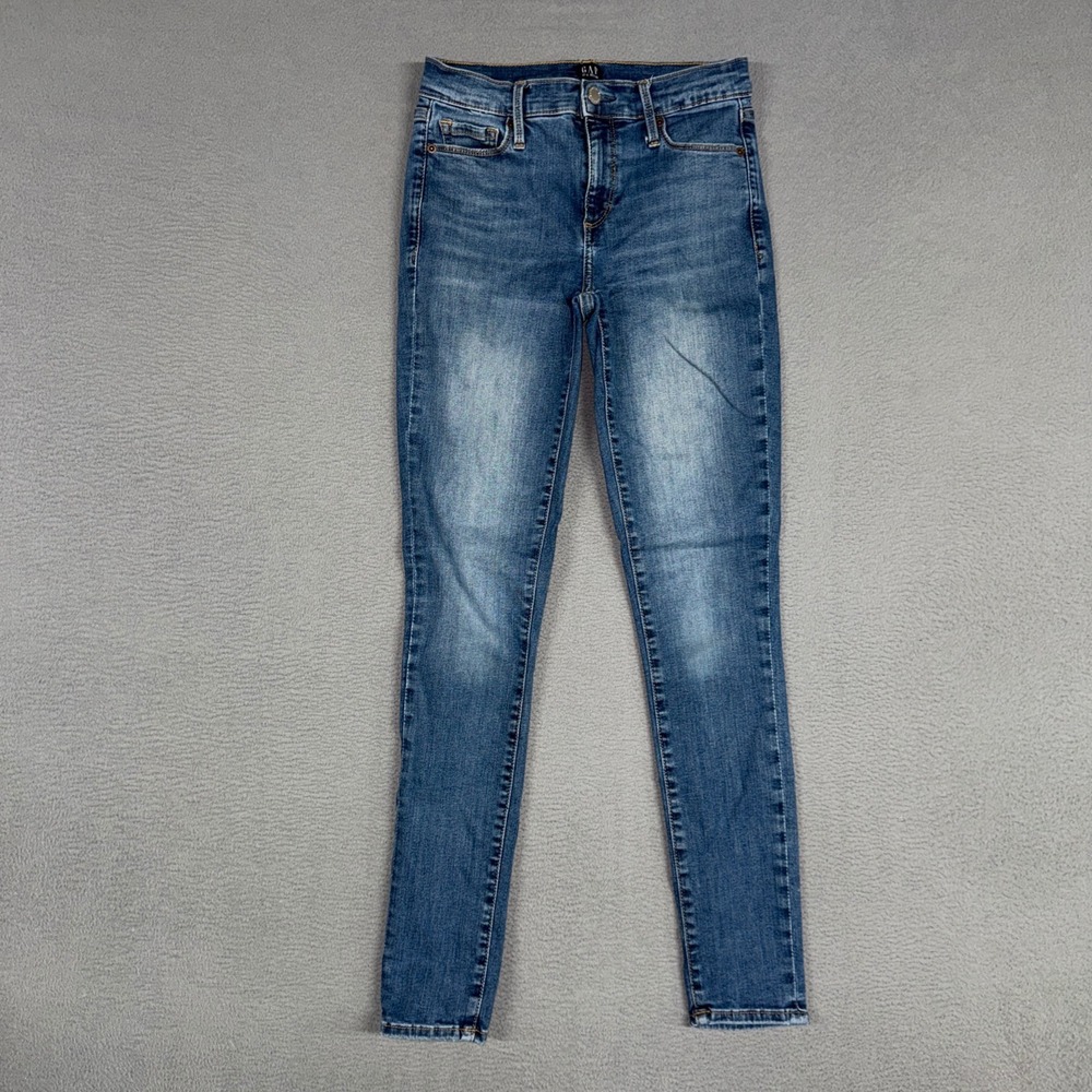 Gap Jeans Womens 25 Blue True Skinny High Rise Medium Wash Stretch Denim Preppy
